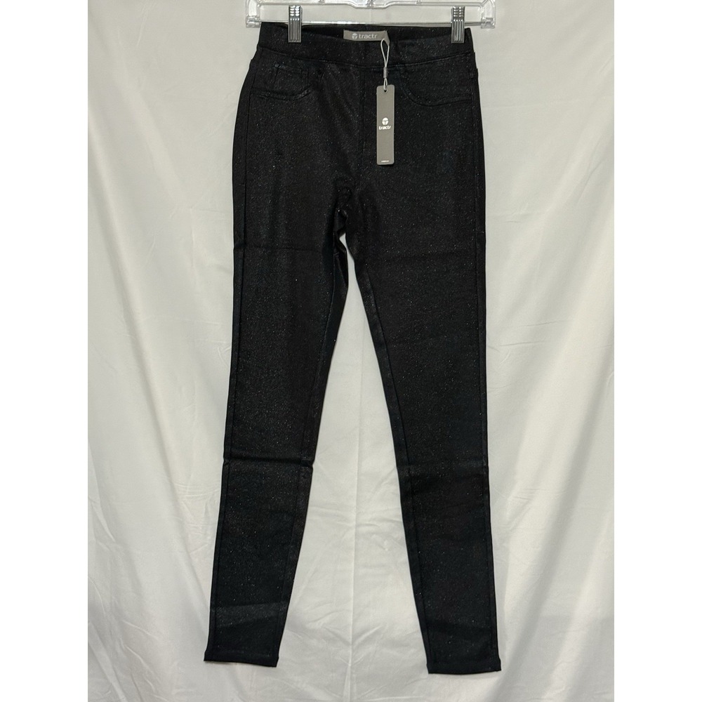Tractr Sequin Skinny Jeans 0/25 Navy Pull On NWT Womens